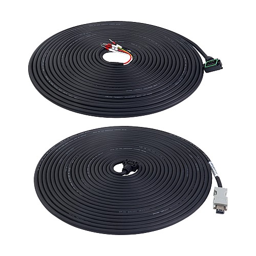 10m(393.7")モーターおよびエンコーダー ケーブル、コネクタ キット付き、A6 シリーズ 17 ビット サーボ モーター用 - A6-10M-10E | StepperOnline