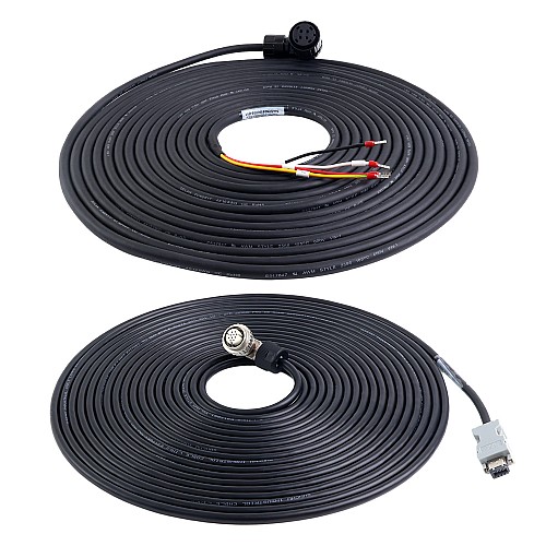 A6/A6Hシリーズ17ビットサーボモーター用 10m(393.7インチ）モーター・エンコーダーケーブル コネクターキット - A6-10M-10E-B | StepperOnline