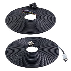 A6/A6Hシリーズ17ビットサーボモーター(ブレーキ付き）用 10m(393.7インチ）モーター・エンコーダーケーブル コネクターキット