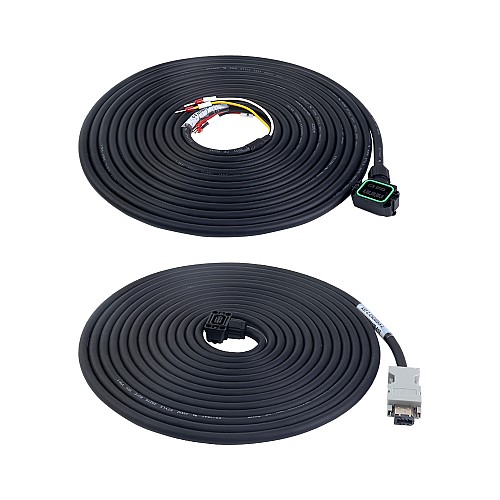 5m(196.85")モーターおよびエンコーダー ケーブル、コネクタ キット付き、A6 シリーズ 17 ビット サーボ モーター用 - A6-5M-5E | StepperOnline