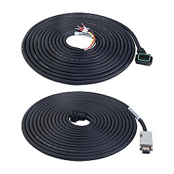 5m(196.85")モーターおよびエンコーダー ケーブル、コネクタ キット付き、A6 シリーズ 17 ビット サーボ モーター (ブレーキ付き)