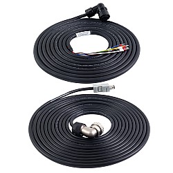A6/A6Hシリーズ17ビットサーボモーター(ブレーキ付き）用 5m(196.8")モーター・エンコーダーケーブル コネクターキット