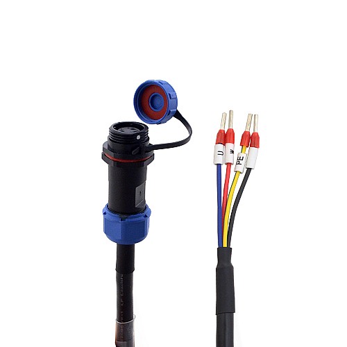3m(118.11) T6シリーズ17-bitサーボモーター用IP65航空コネクター付き4ワイヤーモーター延長ケーブル