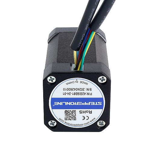 24V 3000RPM 0.19Nm 60W 3.60A 42x42x81mm BLDC モーター - 42BSB81-24-01 | StepperOnline