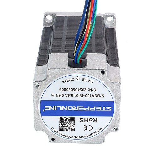 48V 3000RPM 0.6Nm 188W 5.40A 57x57x100mm BLDC モーター - 57BSA100-48-01 | StepperOnline