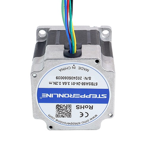 24V 3000RPM 0.2Nm 63W 3.60A 57x57x58mm BLDC モーター - 57BSA58-24-01 | StepperOnline
