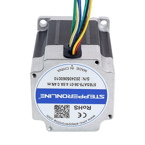 36V 3000RPM 0.4Nm 126W 4.80A 57x57x79mm BLDC モーター - 57BSA79-36-01 | StepperOnline