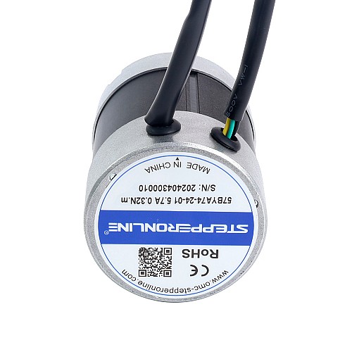 24V 3000RPM 0.32Nm 101W 5.70A Φ57x73.5mm BLDC モーター - 57BYA74-24-01 | StepperOnline