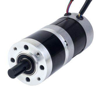 24V 101W 丸型ギヤード BLDC モーター 6.90Nm(977.12oz.in) 27:1 丸型遊星ギアボックス