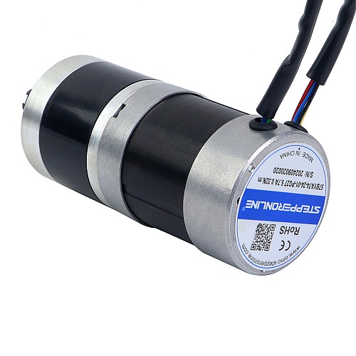 24V 101W 丸型ギヤード BLDC モーター 6.90Nm(977.12oz.in) 27:1 丸型遊星ギアボックス - 57BYA74-24-01-PG27 | StepperOnline