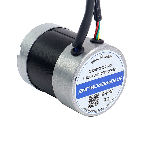 36V 3000RPM 0.32Nm 101W 3.80A Φ57x73.5mm BLDC モーター - 57BYA74-36-01 | StepperOnline