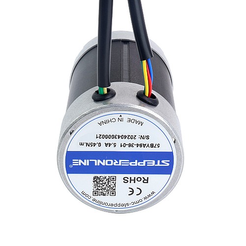 36V 3000RPM 0.45Nm 141W 5.40A Φ57x93.5mm BLDC モーター - 57BYA94-36-01 | StepperOnline