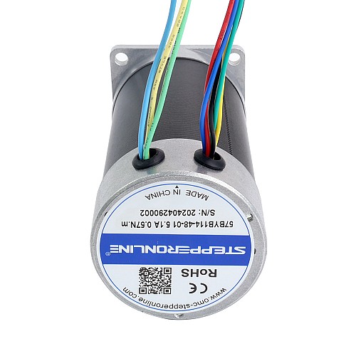 48V 3000RPM 0.57Nm 179W 5.10A 57x57x113.5mm BLDC モーター - 57BYB114-48-01 | StepperOnline