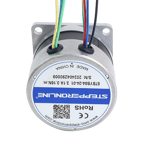 24V 3000RPM 0.16Nm 50W 3.10A 57x57x53.5mm BLDC モーター - 57BYB54-24-01 | StepperOnline