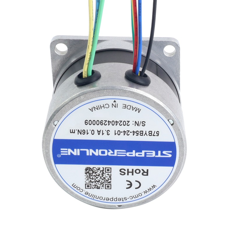 24V 3000RPM 0.16Nm 50W 3.10A 57x57x53.5mm BLDC モーター - 57BYB54-24-01 | StepperOnline