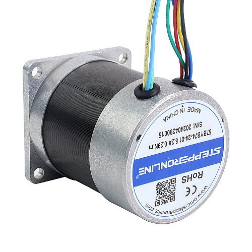 24V 3000RPM 0.29Nm 91W 5.20A 57x57x73.5mm BLDC モーター - 57BYB74-24-01 | StepperOnline