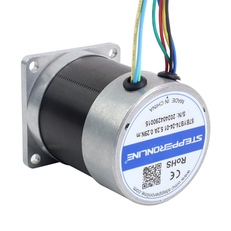 24V 3000RPM 0.29Nm 91W 5.20A 57x57x73.5mm BLDC モーター - 57BYB74-24-01 | StepperOnline