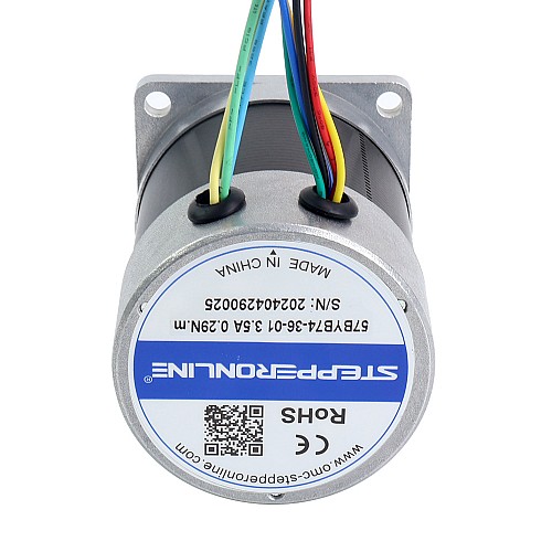 36V 3000RPM 0.29Nm 91W 3.50A 57x57x73.5mm BLDC モーター - 57BYB74-36-01 | StepperOnline