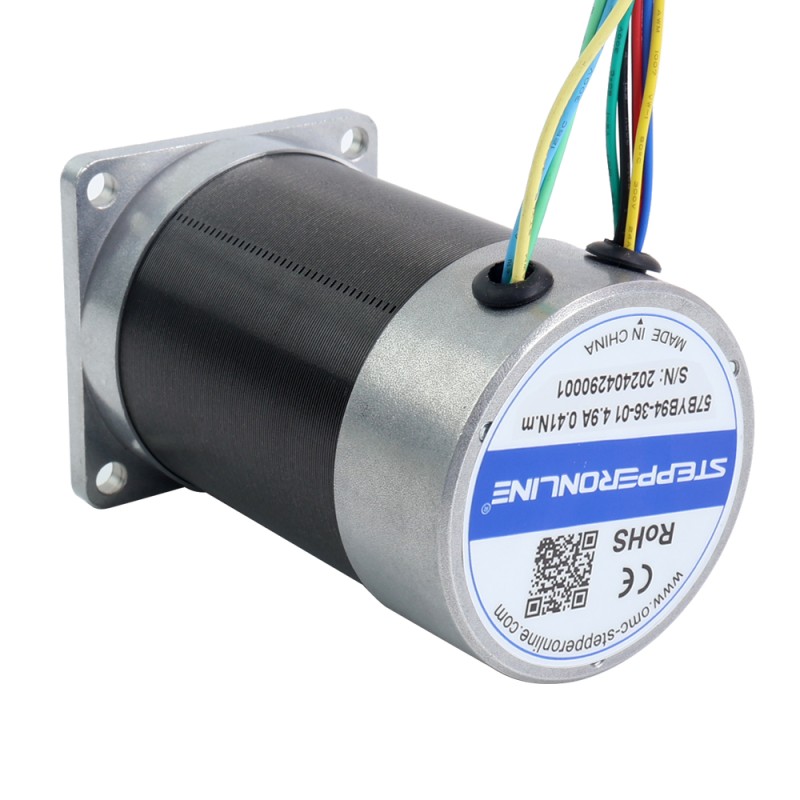 36V 3000RPM 0.41Nm 129W 4.90A 57x57x93.5mm BLDC モーター - 57BYB94-36-01 | StepperOnline
