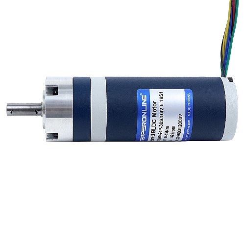 24V 30W 579RPM ギア付きブラシレスDCモーター 0.45Nm(63.73oz.in) 5.18:1 遊星ギアボックス - M42B30-24P-30S/G42-5.18S1 | StepperOnline
