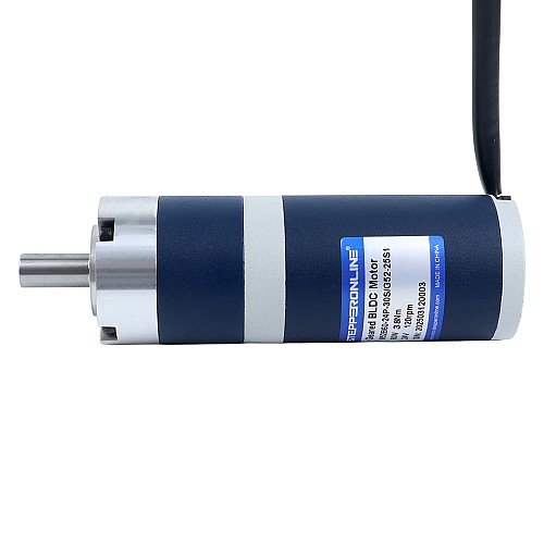 24V 60W 120RPM ギア付きブラシレスDCモーター 3.80Nm(538.12oz.in) 25:1 遊星ギアボックス - M52B60-24P-30S/G52-25S1 | StepperOnline