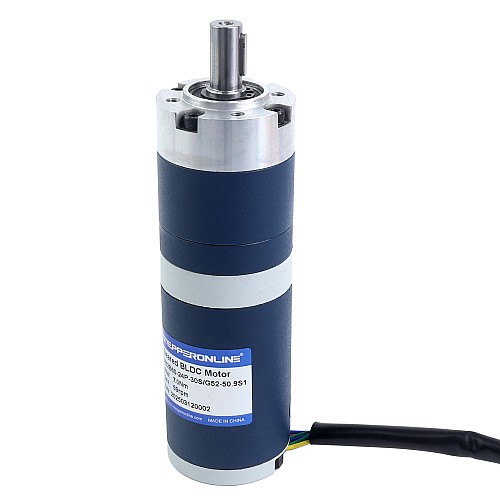 24V 60W 58.9RPM ギア付きブラシレスDCモーター 7.00Nm(991.28oz.in) 50.9:1 遊星ギアボックス - M52B60-24P-30S/G52-50.9S1 | StepperOnline