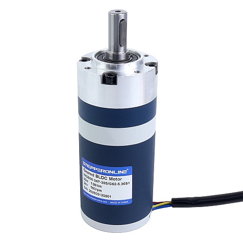 24V 90W 560RPM ギア付きブラシレスDCモーター 1.38Nm(195.42oz.in) 5.36:1 遊星ギアボックス - M62B90-24P-30S/G62-5.36S1 | StepperOnline