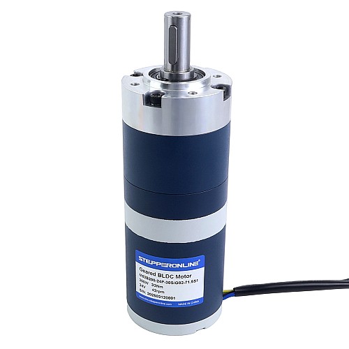 24V 200W 42RPM ギア付きブラシレスDCモーター 33.00Nm(4673.18oz.in) 71.5:1 遊星ギアボックス - M82B200-24P-30S/G82-71.5S1 | StepperOnline