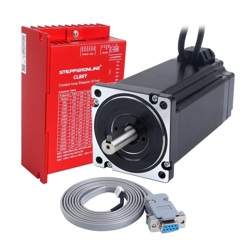 YSシリーズ 1軸 クローズドループステッパーキット V2.0 12.0Nm(1699.34oz.in) Nema 34モーター 1.5mケーブル & ドライバー付き - 1-CL86Y-S120-1M5-V20 | StepperOnline