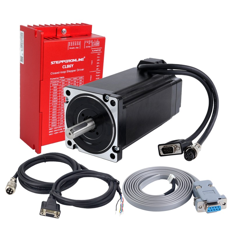 YSシリーズ 1軸 クローズドループステッパーキット V2.0 12.0Nm(1699.34oz.in) Nema 34モーター 2.0mケーブル & ドライバー付き - 1-CL86Y-S120-V20 | StepperOnline