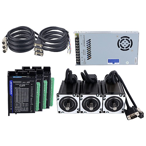 TS シリーズ 3 軸 3.0Nm(424.83oz.in) Nema 24 クローズド ループ ステッパー キット、電源と