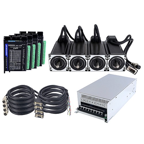 TSシリーズ4軸3.0Nm(424.83oz.in)Nema 23クローズドループステッピングキット、電源お付き