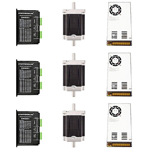 3 軸 CNC ルーター キット 8.5Nm(1204oz.in) Nema 34 ステッパー モーター & ドライバー