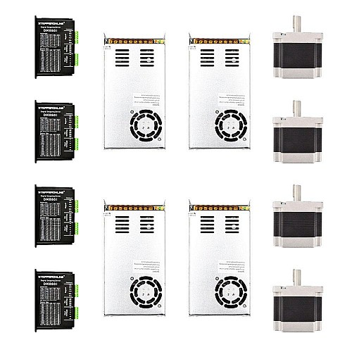4 軸 CNC ルーター キット 4.5Nm(637oz.in) Nema 34 ステッパー モーター & ドライバー 4 軸 CNC ルーター キット 4.5Nm(637oz.in) Nema 34 ステッパー モーター & ドライバー