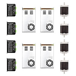 4 軸 CNC ルーター キット 8.5Nm(1204oz.in) Nema 34 ステッパー モーター & ドライバー