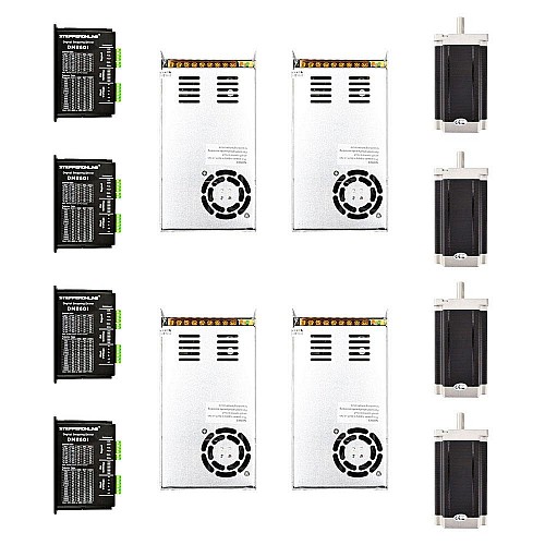 4 軸 CNC ルーター キット 13.0Nm(1841oz.in) Nema 34 ステッパー モーター & ドライバー