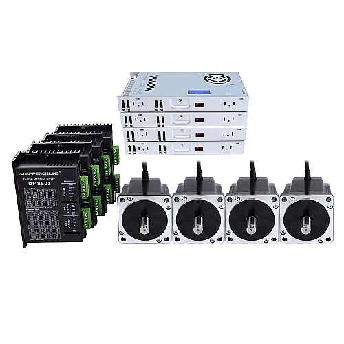 4 軸ステッピング CNC キット 8.0Nm(1132.89oz.in) Nema 34 ステッピングモーター & ドライバー & 60V 電源