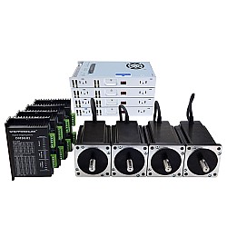 4軸CNCルーターキット13.0Nm(1841oz.in）Nema34ステッピングモーターとドライバーおよび60V電源