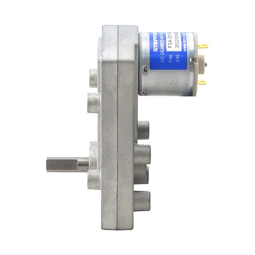 ブラシ付き 12V DC ギアモーター60Kg.cm/3RPM w/ 1166:1 角平ギアボックス