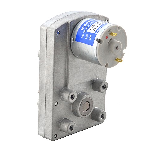 ブラシ付き 12V DC ギアモーター60Kg.cm/3RPM w/ 1166:1 角平ギアボックス