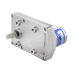ブラシ付き 12V DC ギアモーター60Kg.cm/3RPM w/ 1166:1 角平ギアボックス