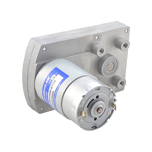 ブラシ付き 12V DC ギアモーター60Kg.cm/3.5RPM w/ 1166:1 角平ギアボックス