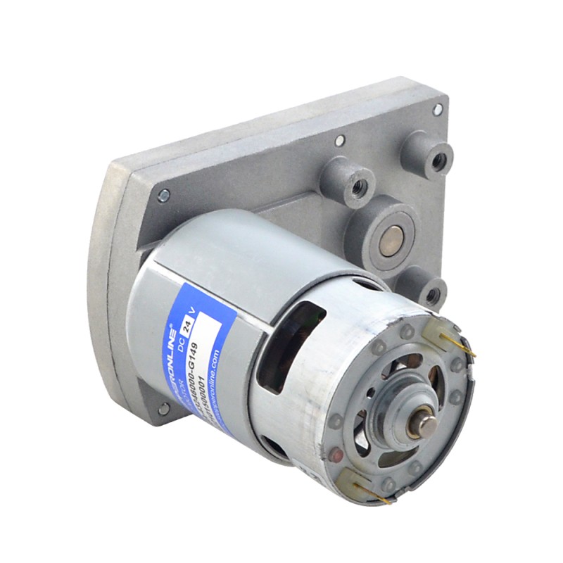 ブラシ付き 24V DC ギアモーター100Kg.cm/32RPM w/ 149:1 角平ギアボックス