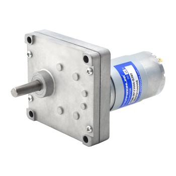 ブラシ付き 12V DC ギアモーター35Kg.cm/5.7RPM w/ 392:1 角平ギアボックス