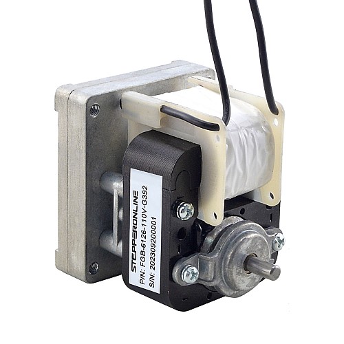 ブラシ付き 110V AC ギアモーター50Kg.cm/7.8RPM w/ 392:1 角平ギアボックス