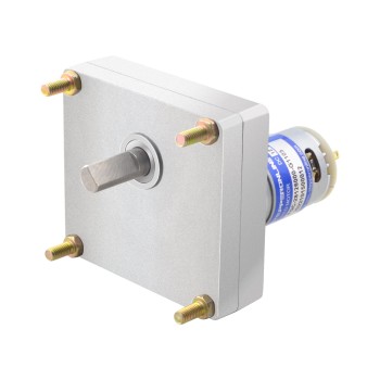 ブラシ付き 12V DC ギアモーター50Kg.cm/4.1RPM w/ 1105:1 角平ギアボックス