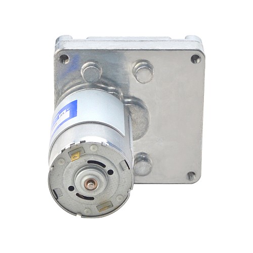 ブラシ付き 24V DC ギアモーター20Kg.cm/55RPM w/ 90:1 角平ギアボックス