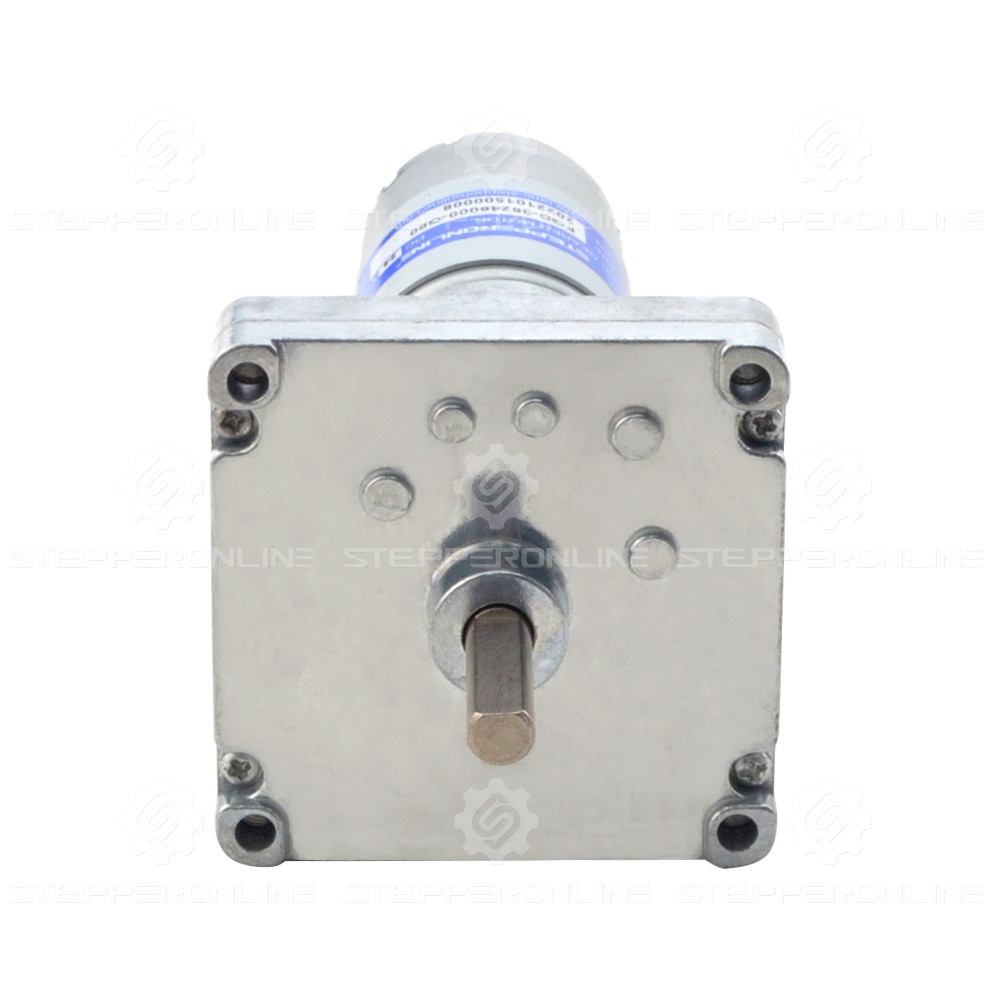 ブラシ付き 24V DC ギアモーター20Kg.cm/55RPM w/ 90:1 角平ギア