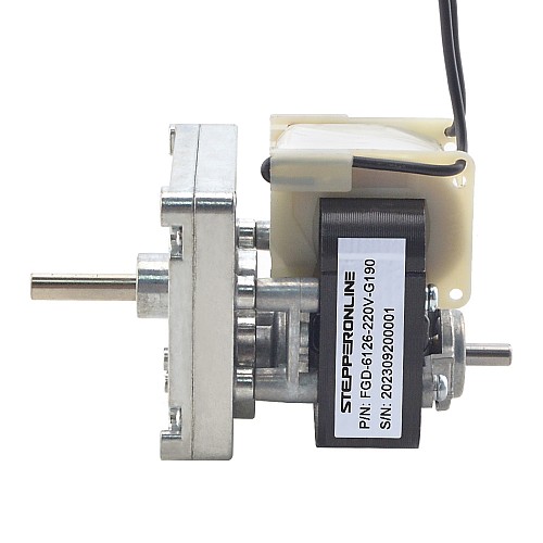ブラシ付き 220V AC ギアモーター20Kg.cm/14RPM w/ 190:1 角平ギアボックス