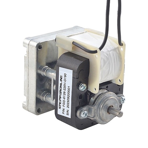 ブラシ付き 220V AC ギアモーター20Kg.cm/14RPM w/ 190:1 角平ギアボックス